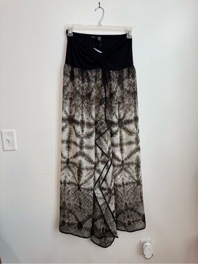 Raviya Black Waist Tie-Dye Sheer Maxi Skirt